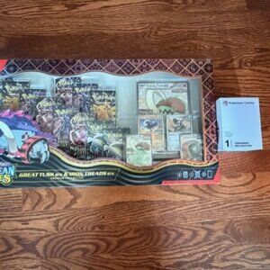 Pokemon Paldean Fates Great Tusk Iron Threads Ex Premium FREE WIGLETT ORNAMENT